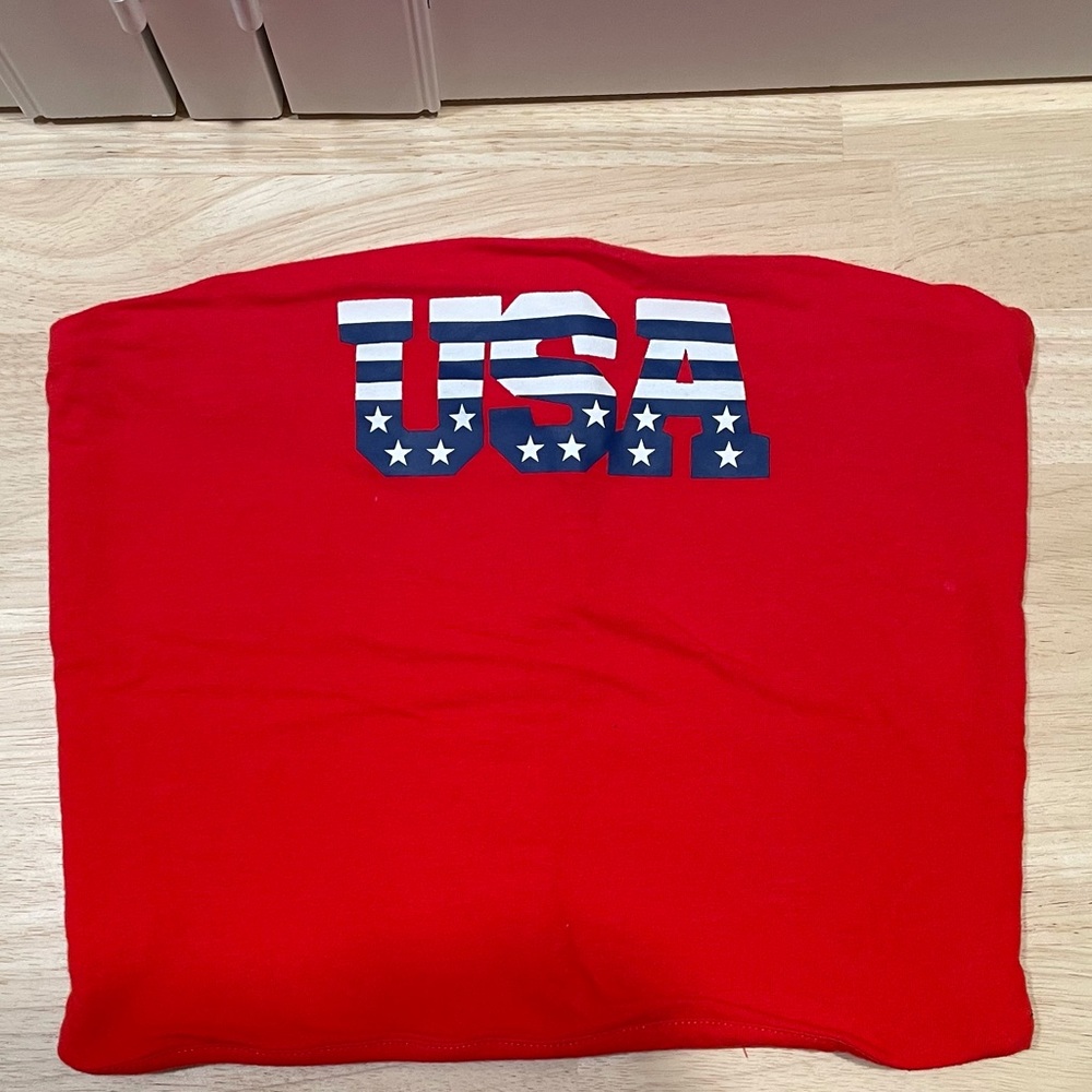 Mighty Fine Red USA Tube Top - size small